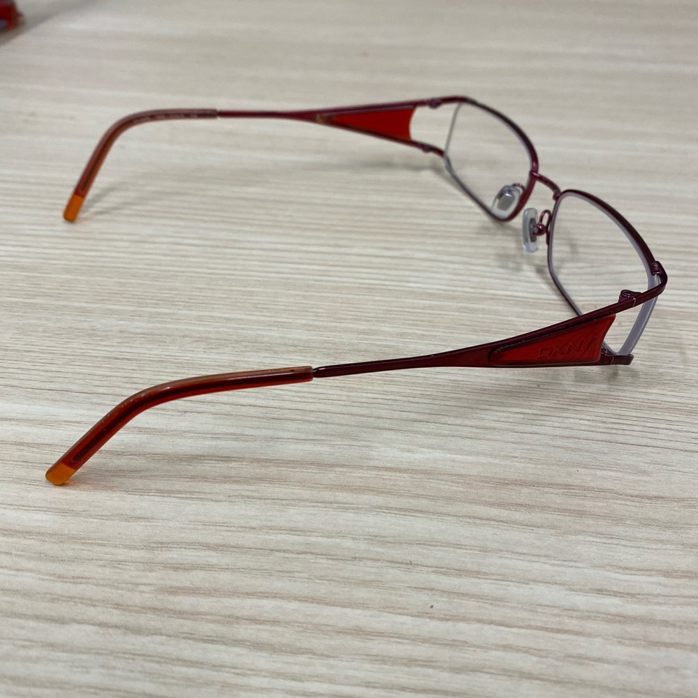 DKNY Metal & Plastic Red Eyeglass Frames 51-17-135